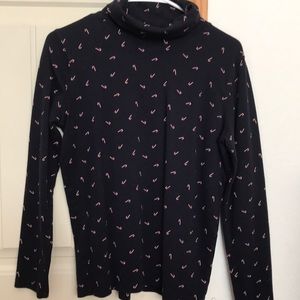 long sleeve turtleneck with small candy canes